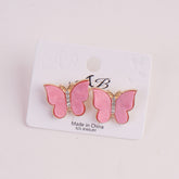 Women Butterfly Design Earring Pink